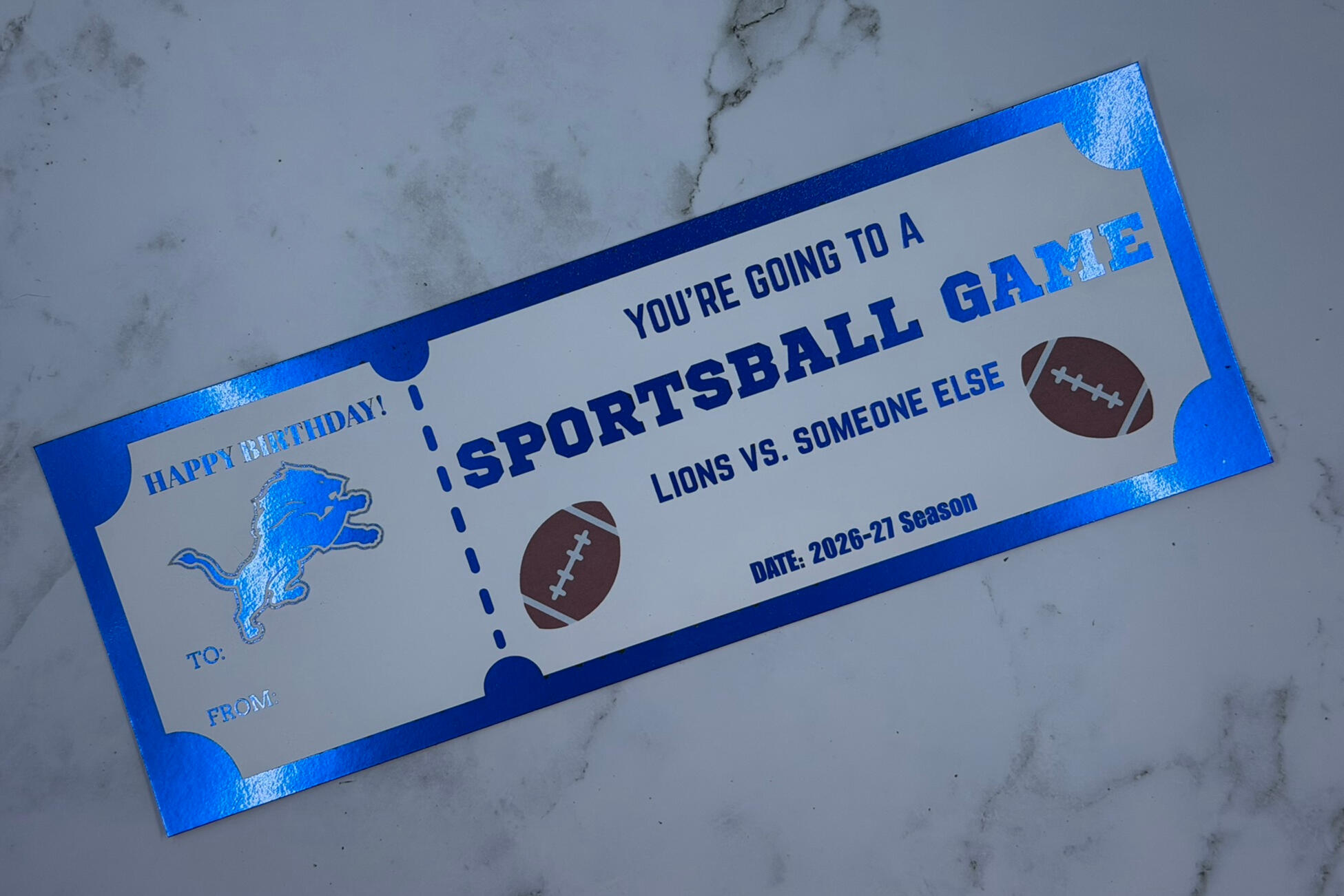 Lions Sportsball voucher